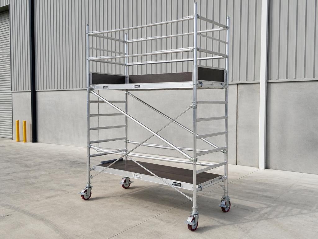 Double Width — Two Level, End Frame Ladder — 6m reach aluminium mobile scaffold tower